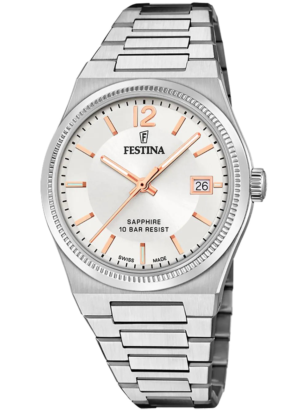 Festina F20035/2 Ladies Watch Swiss Made Rivé 35mm 10ATM