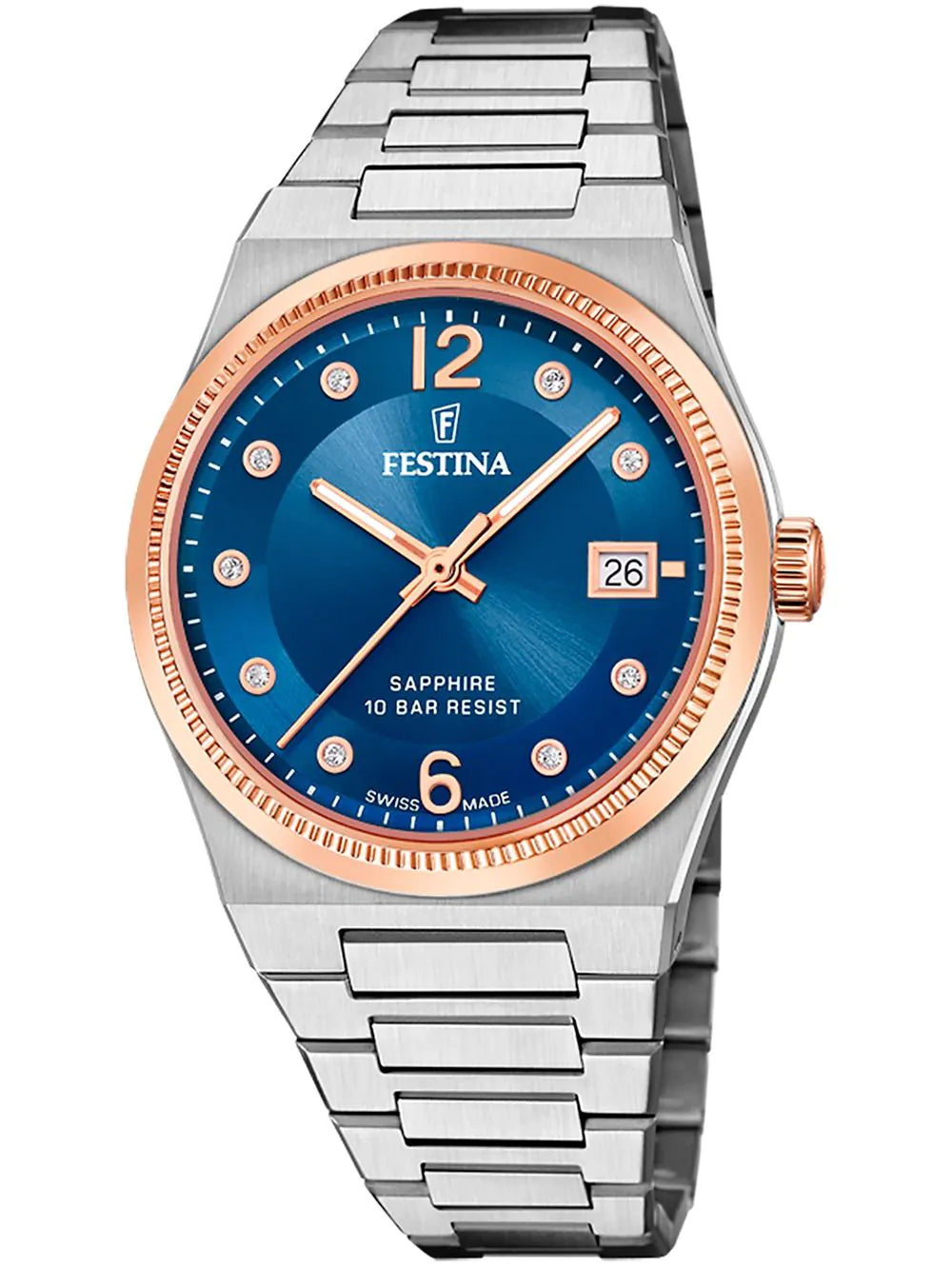 Festina F20037/2 Ladies Watch Swiss Made Rivé 35mm 10ATM