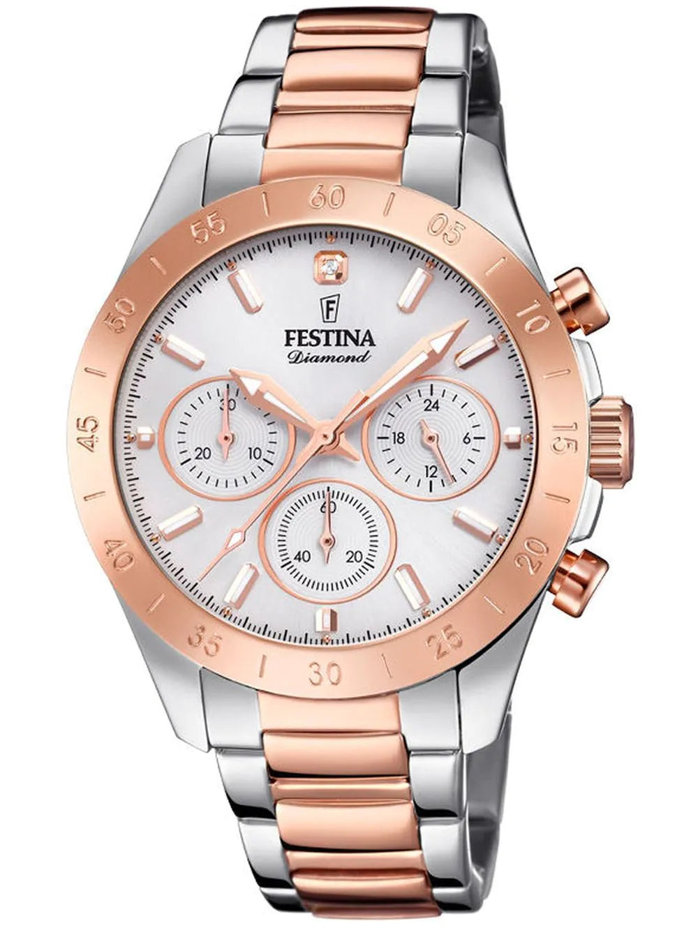 Festina F20398/1 Boyfriend Ladies Watch Chronograph 39mm 10ATM