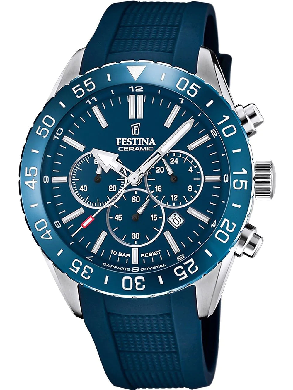 Festina F20515/1 Ceramic Chronograph Mens Watch 44mm 10ATM