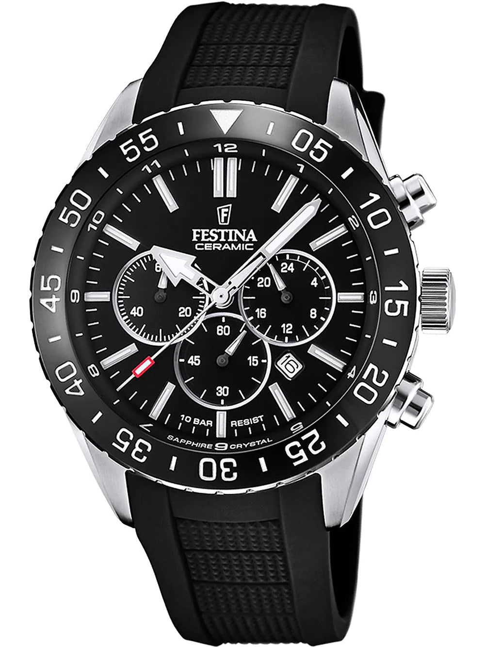 Festina F20515/2 Ceramic Chronograph Mens Watch 44mm 10ATM