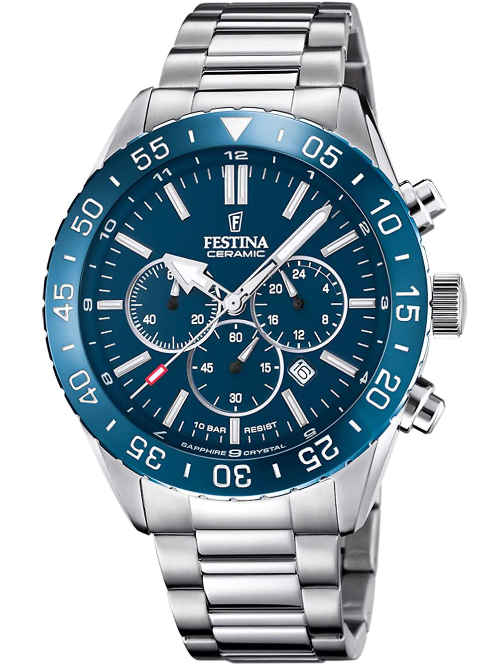 Festina F20575/2 Ceramic Mens Watch 44mm 10ATM