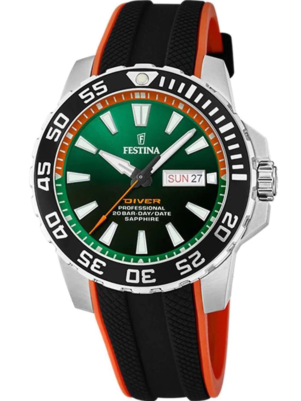 Festina F20662/2 Mens Watch Professional Diver Day-Date 45mm 20ATM