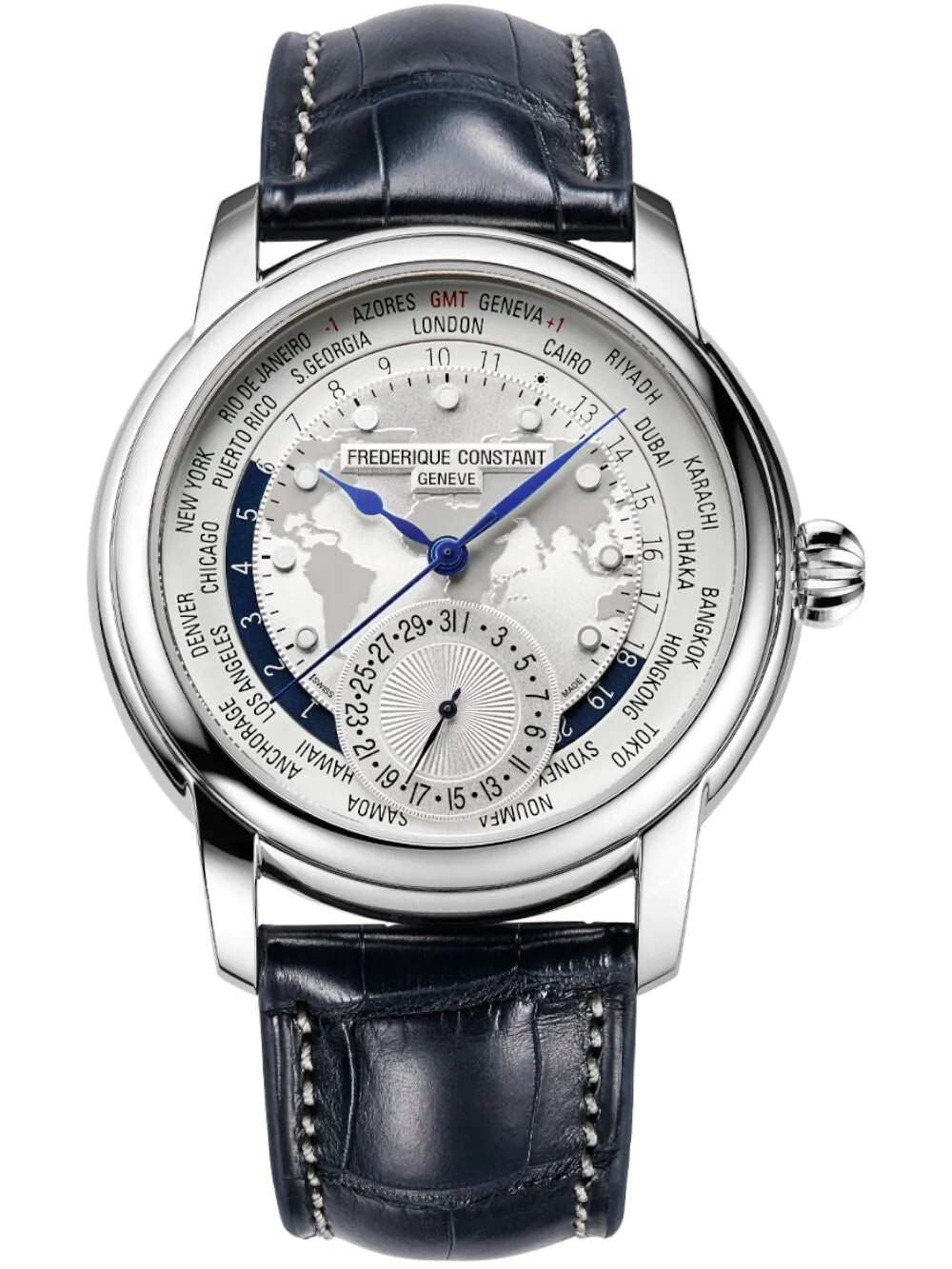 Frederique Constant FC-718WM4H6 Mens watch Manufacture Classic Worldtimer 42mm 5ATM