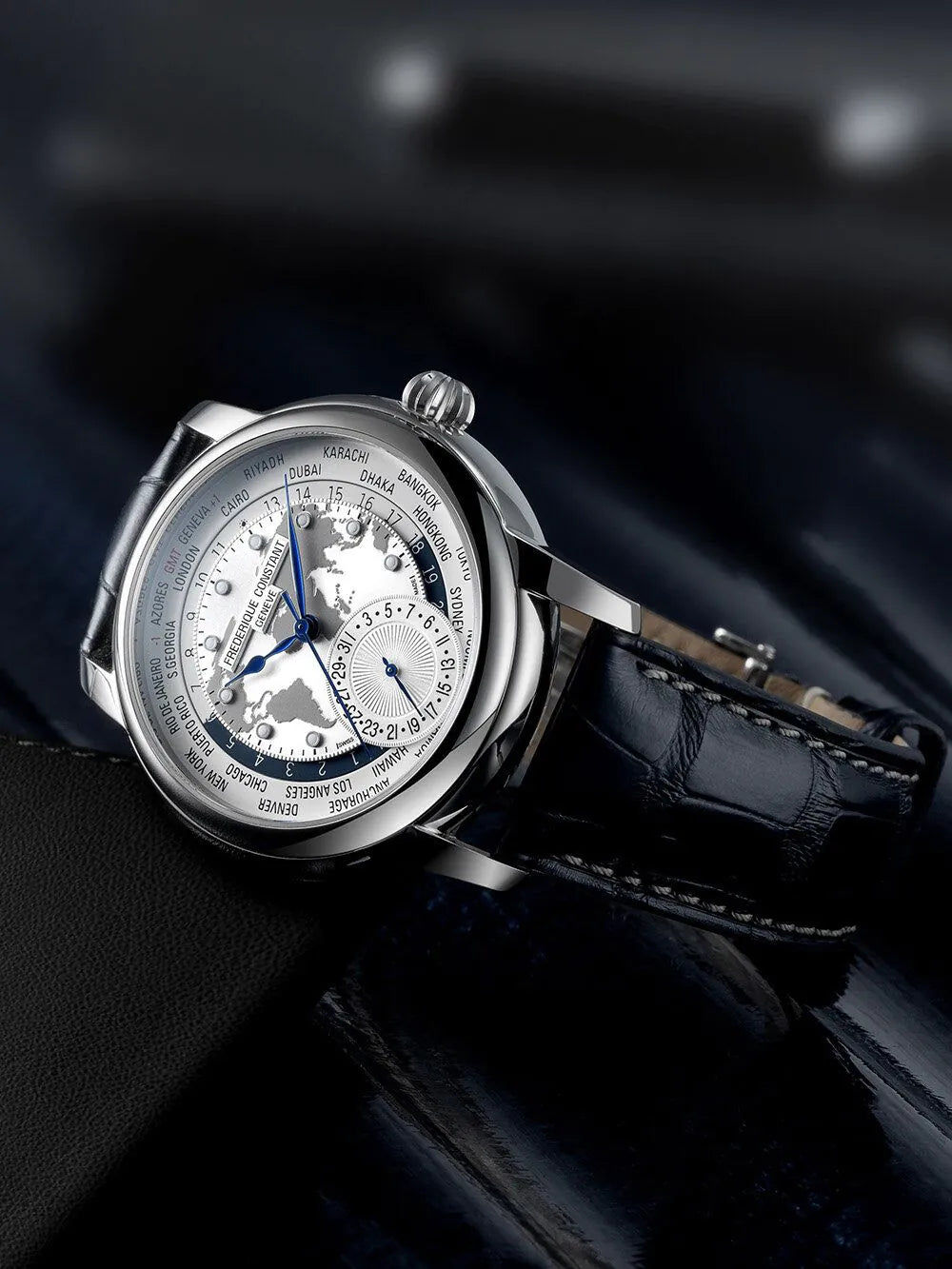 Frederique Constant FC-718WM4H6 Mens watch Manufacture Classic Worldtimer 42mm 5ATM