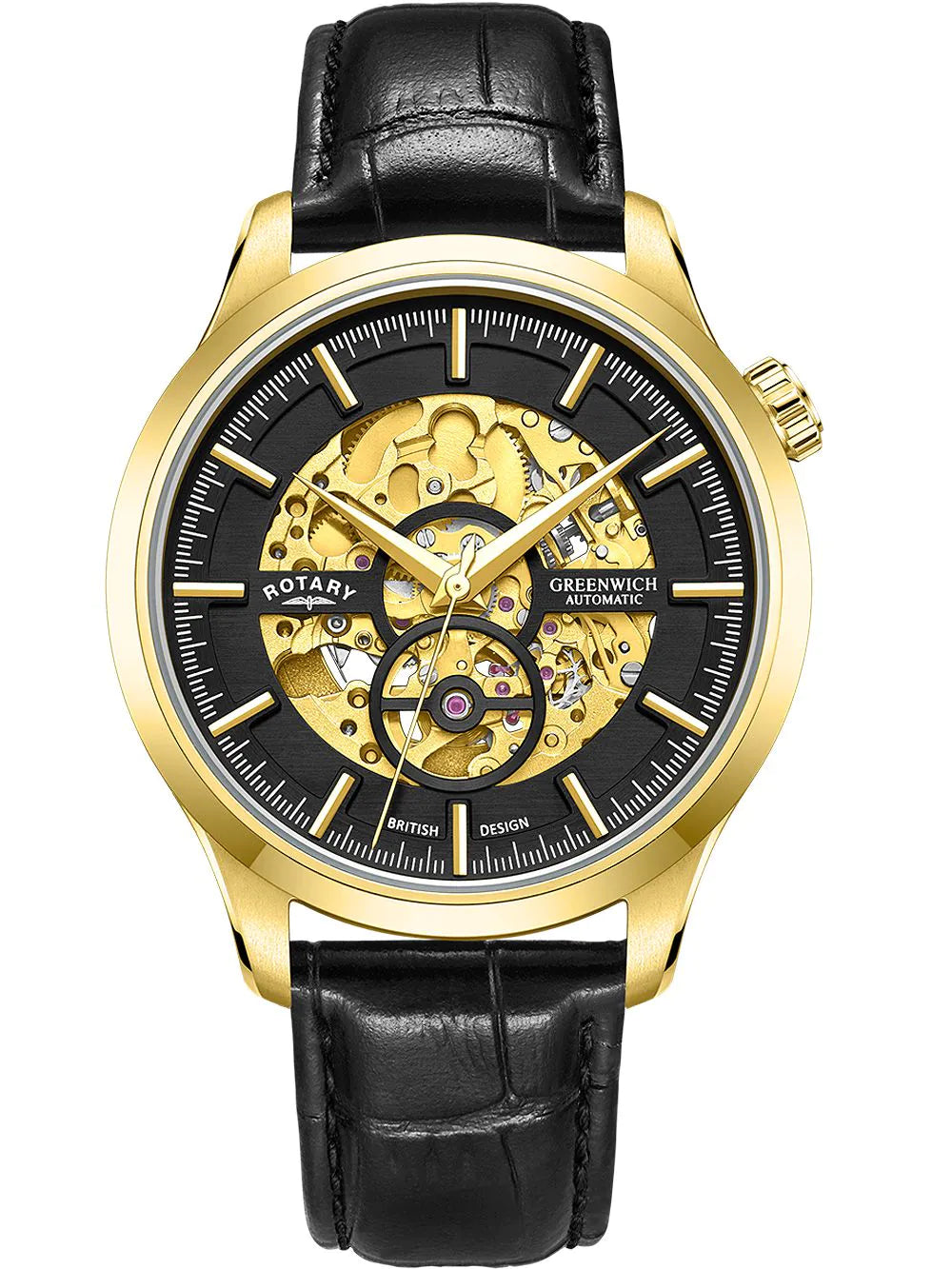 Rotary GS02948/04 Greenwich Automatic Mens Watch 42mm 5ATM