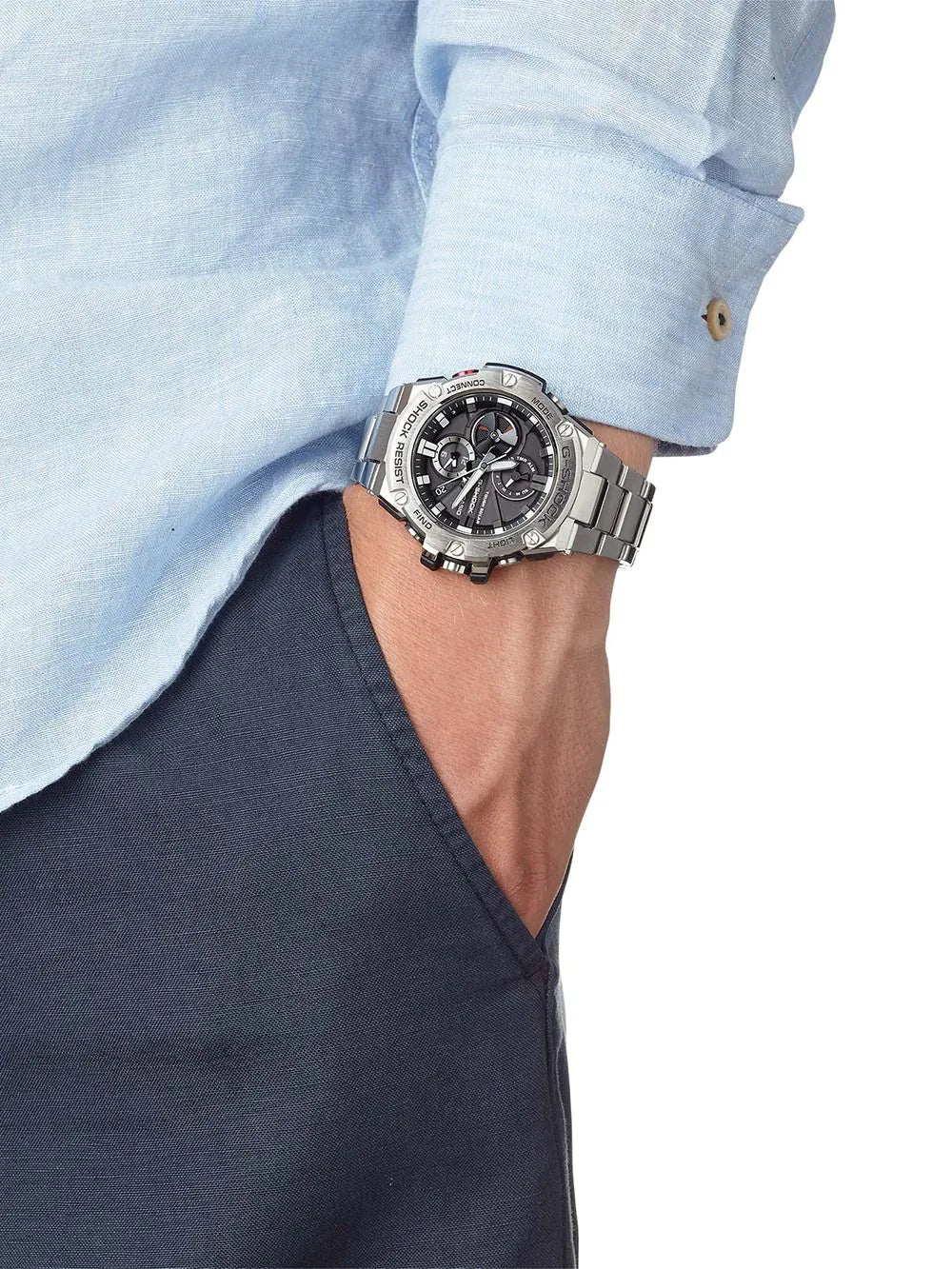 Casio GST-B100D-1AER Mens Watch G-Steel Solar 53mm 20ATM