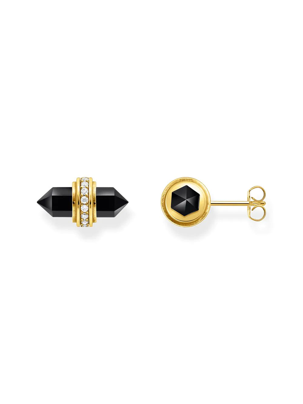 Thomas Sabo H2281-177-11 Gold stud earrings w. black onyx