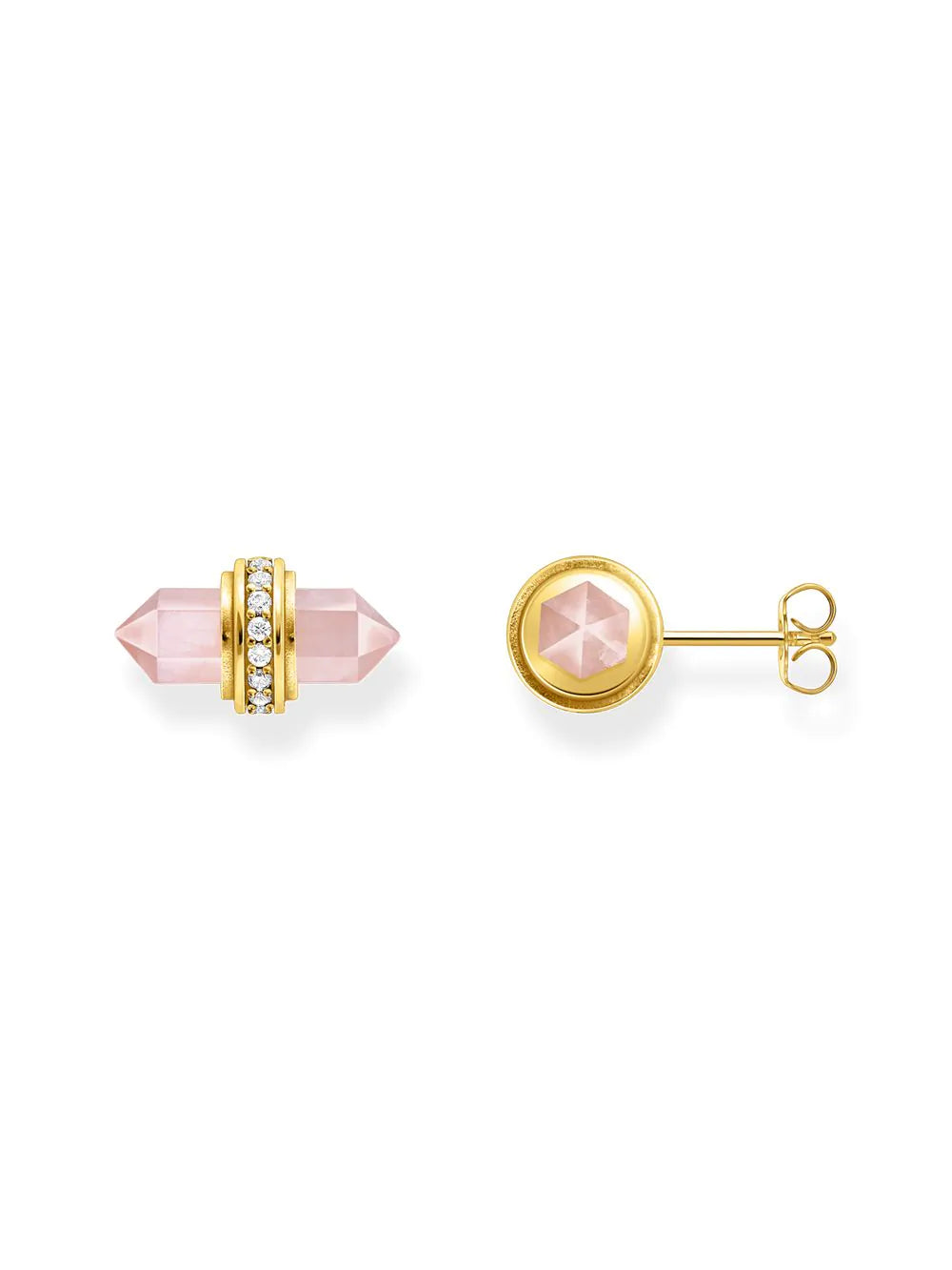 Thomas Sabo H2281-414-9 Gold stud earrings w. pink onyx