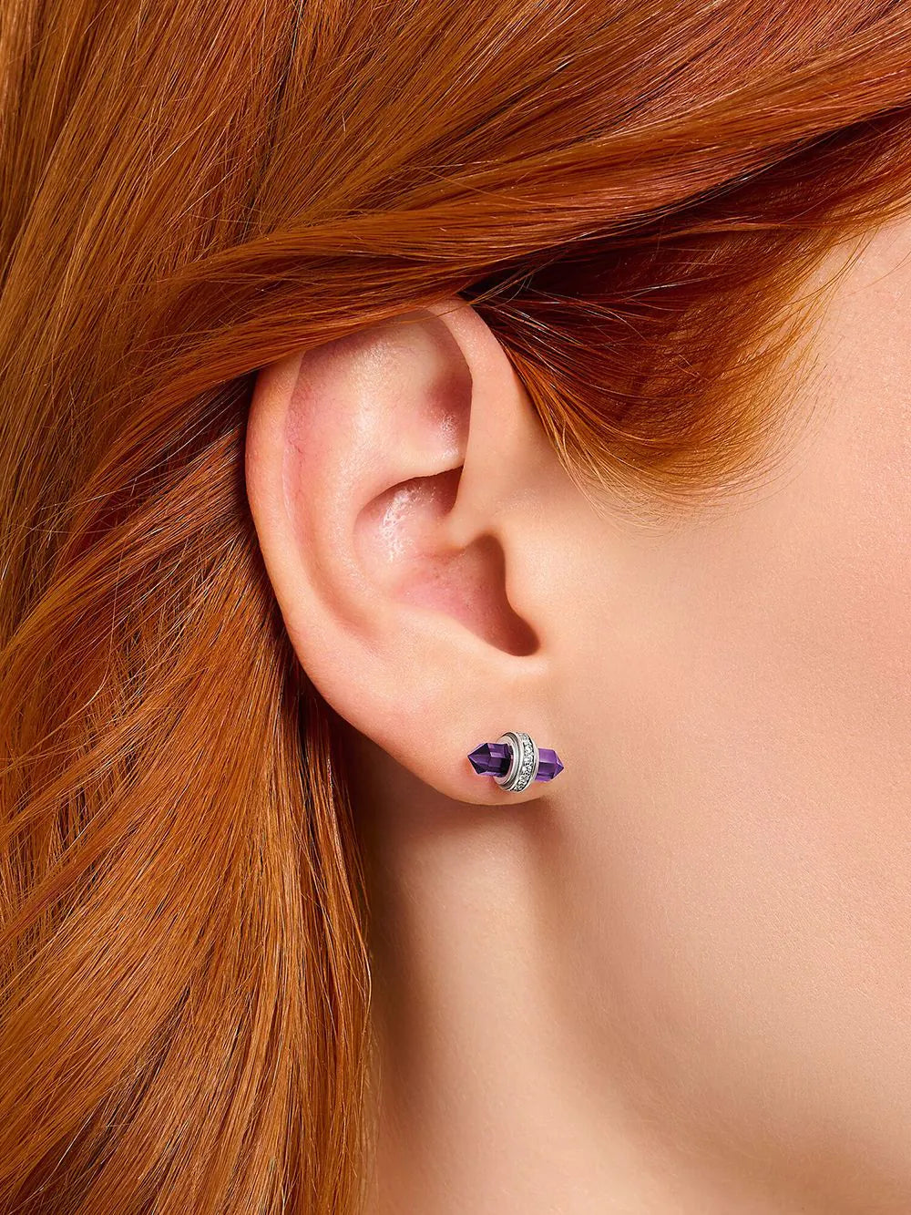 Thomas Sabo H2281-643-13 Silver stud earrings w. violet onyx