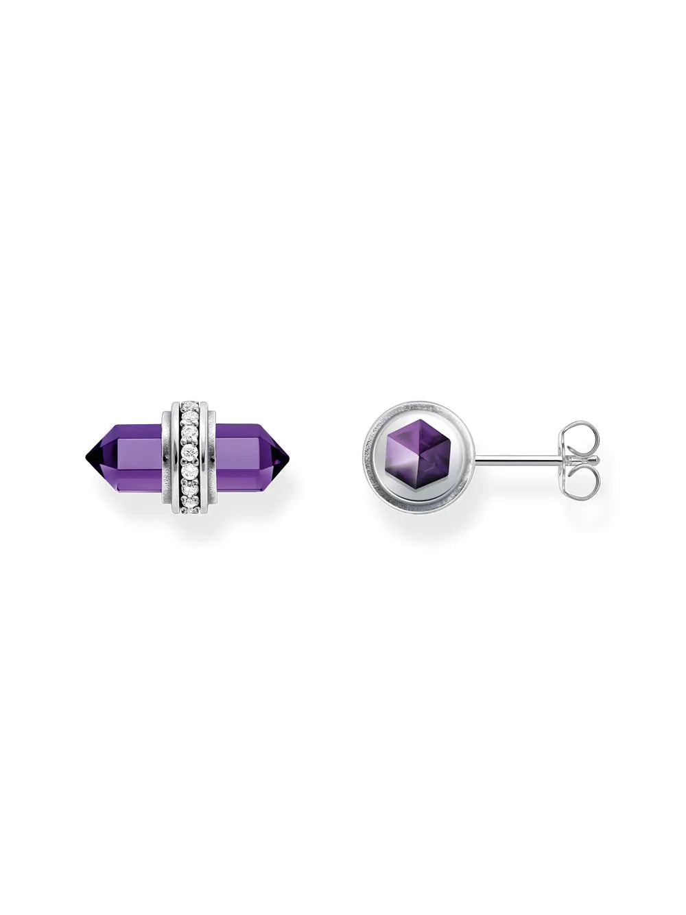 Thomas Sabo H2281-643-13 Silver stud earrings w. violet onyx