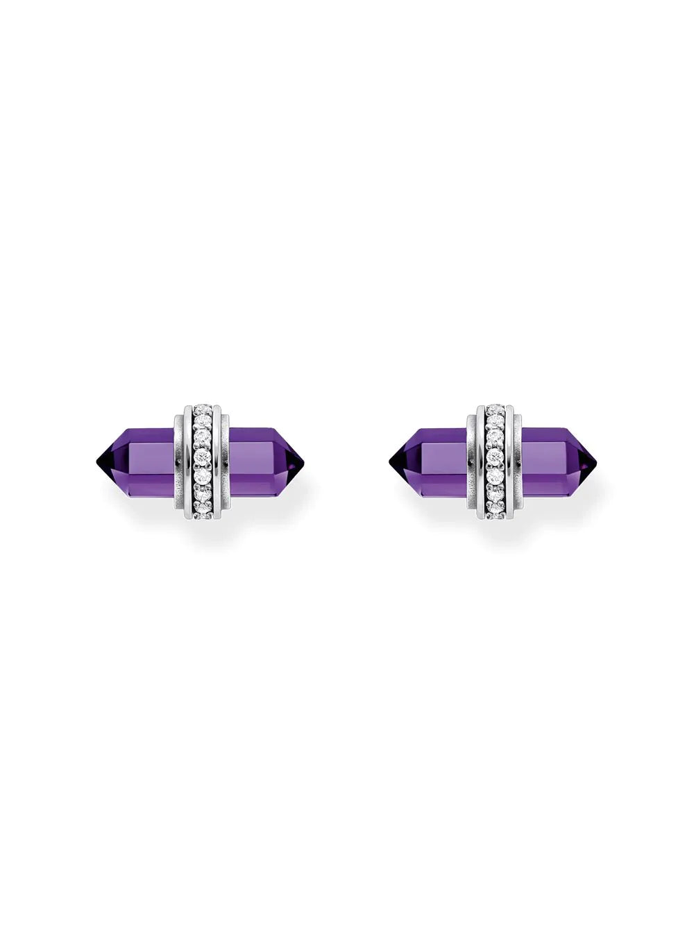 Thomas Sabo H2281-643-13 Silver stud earrings w. violet onyx