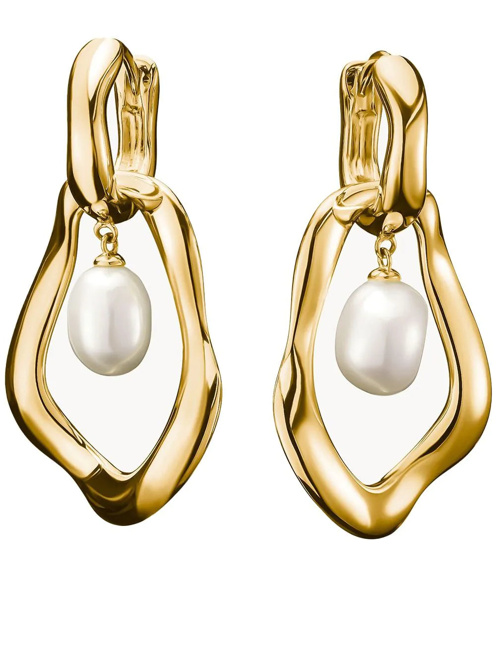 Thomas Sabo H2321-430-14 Hoop Earrings with pearls-Pendant Natural Beauty Gold-Plated Ladies