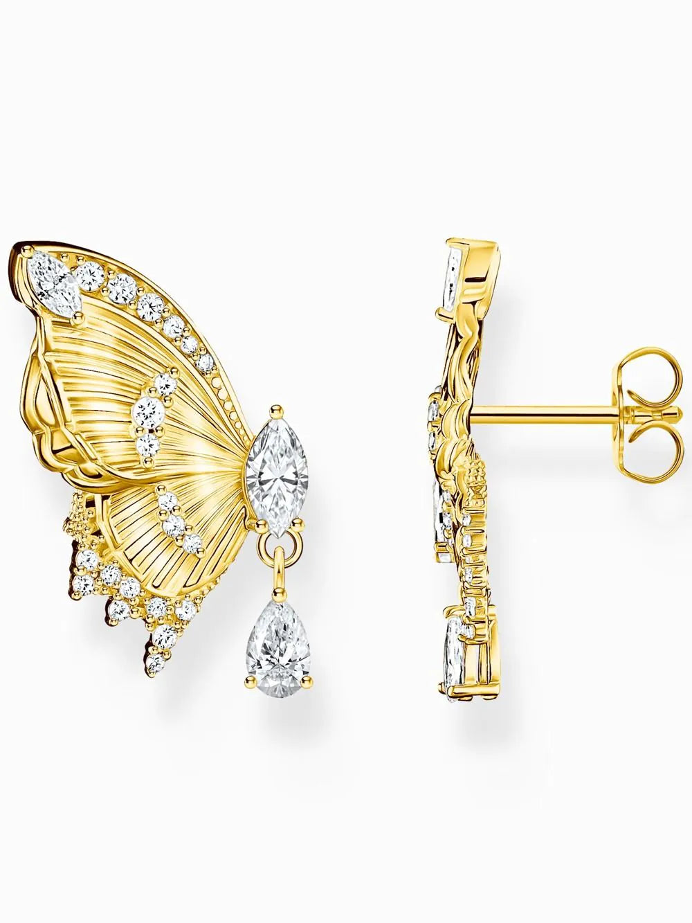 Thomas Sabo H2328-414-14 ear studs butterfly with stones gold plated Ladies