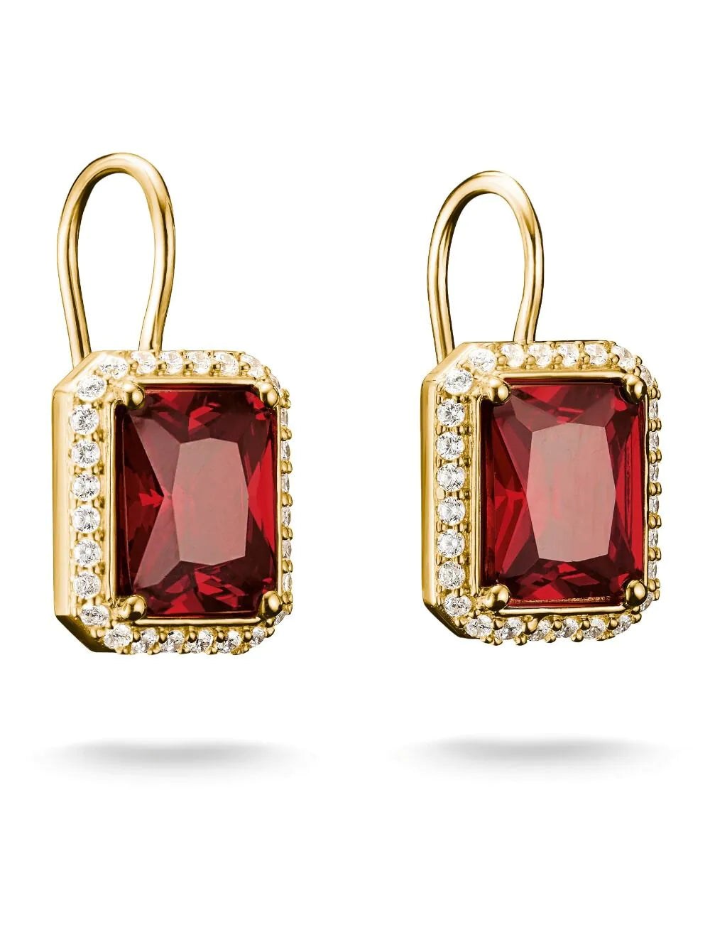 Thomas Sabo H2338-414-10 Earrings Red octagonal stones Gold-plated Ladies