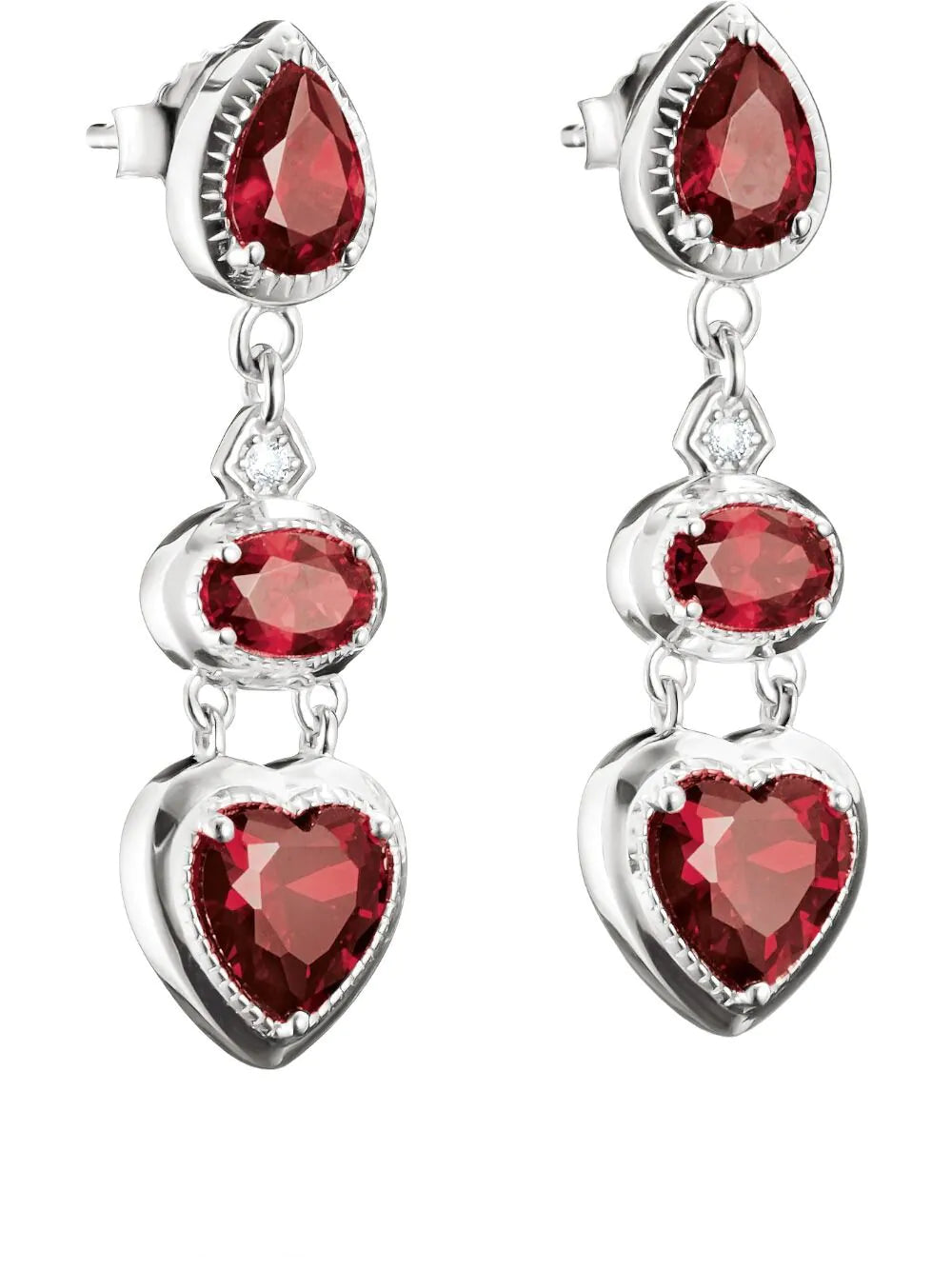 Thomas Sabo H2341-051-10 Earrings Heart garnet red Elyndra 34,0 mm Ladies