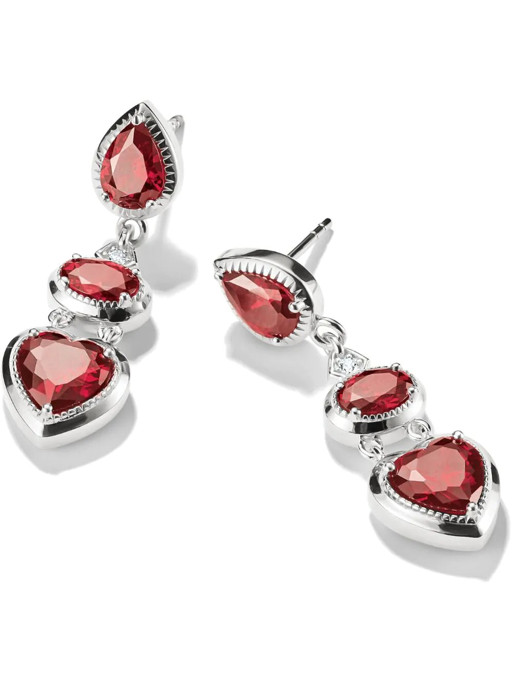 Thomas Sabo H2341-051-10 Earrings Heart garnet red Elyndra 34,0 mm Ladies