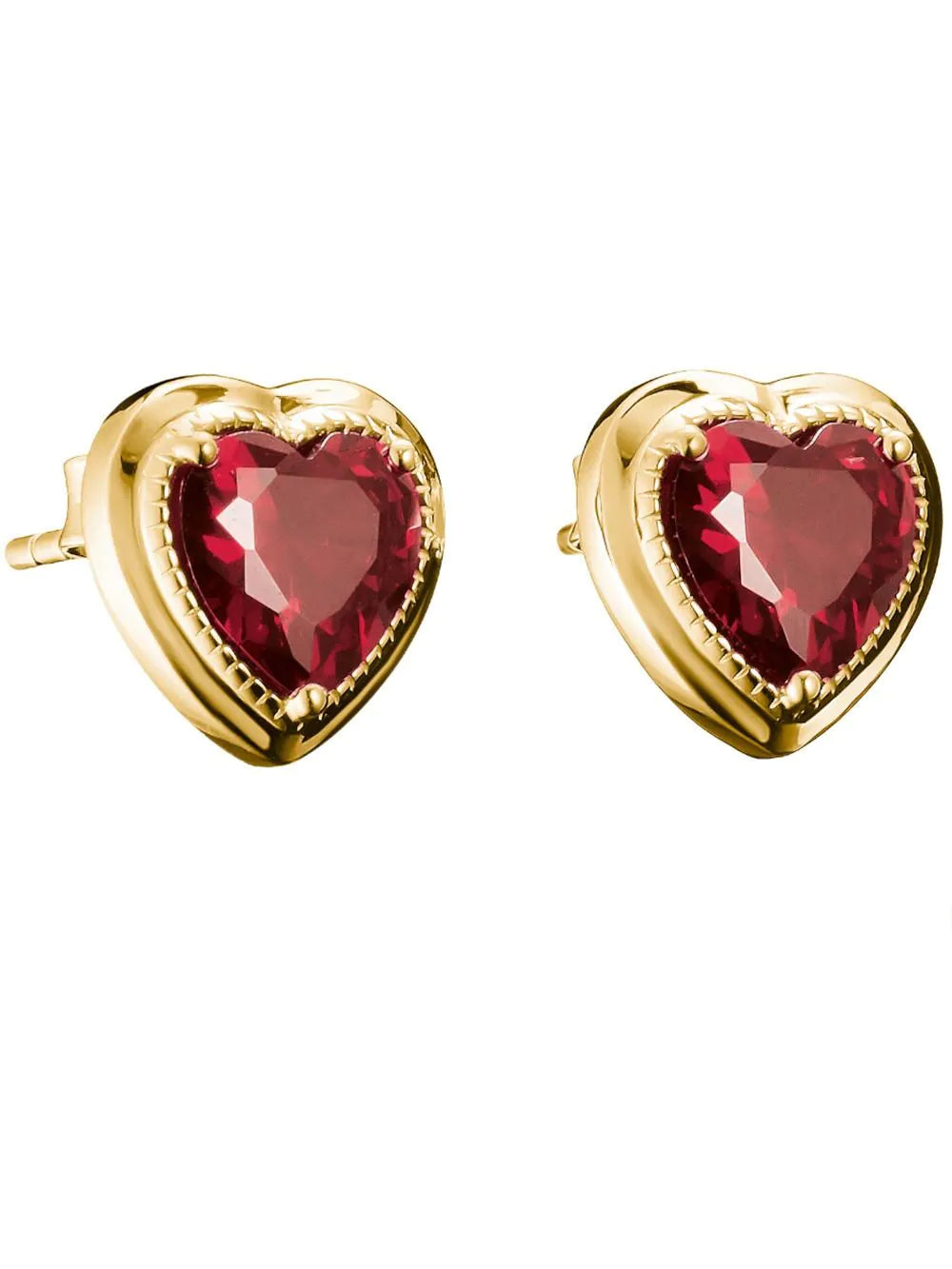 Thomas Sabo H2344-414-10 Stud earrings Heart garnet red Elyndra Gold-plated 10,5mm Ladies