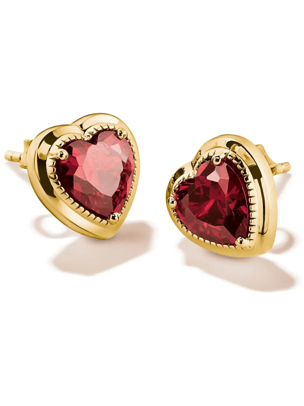 Thomas Sabo H2344-414-10 Stud earrings Heart garnet red Elyndra Gold-plated 10,5mm Ladies