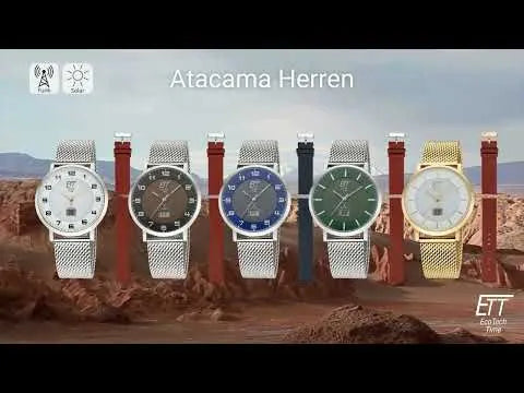 ETT Eco Tech Time ELS-11618-81MS Damenuhr Atacama Solar Funkuhr 36mm 5ATM