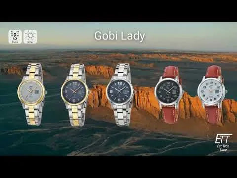 ETT ELS-11588-22L Solar Drive Radio Controlled Gobi Ladies Watch 34mm 5ATM