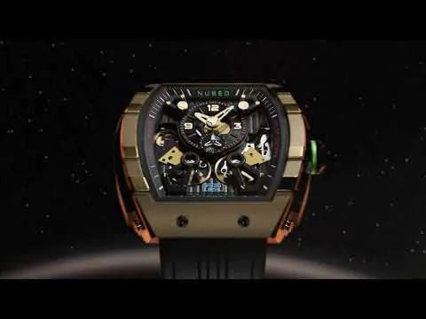 Nubeo NB-6100-03 Mens Watch Magellan Double Barrel Automatic 48mm 5ATM