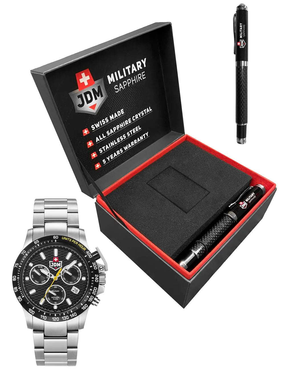 JDM Military JDM-WG017-01 Mens Watch Charlie ll Chronograph 45mm 10ATM