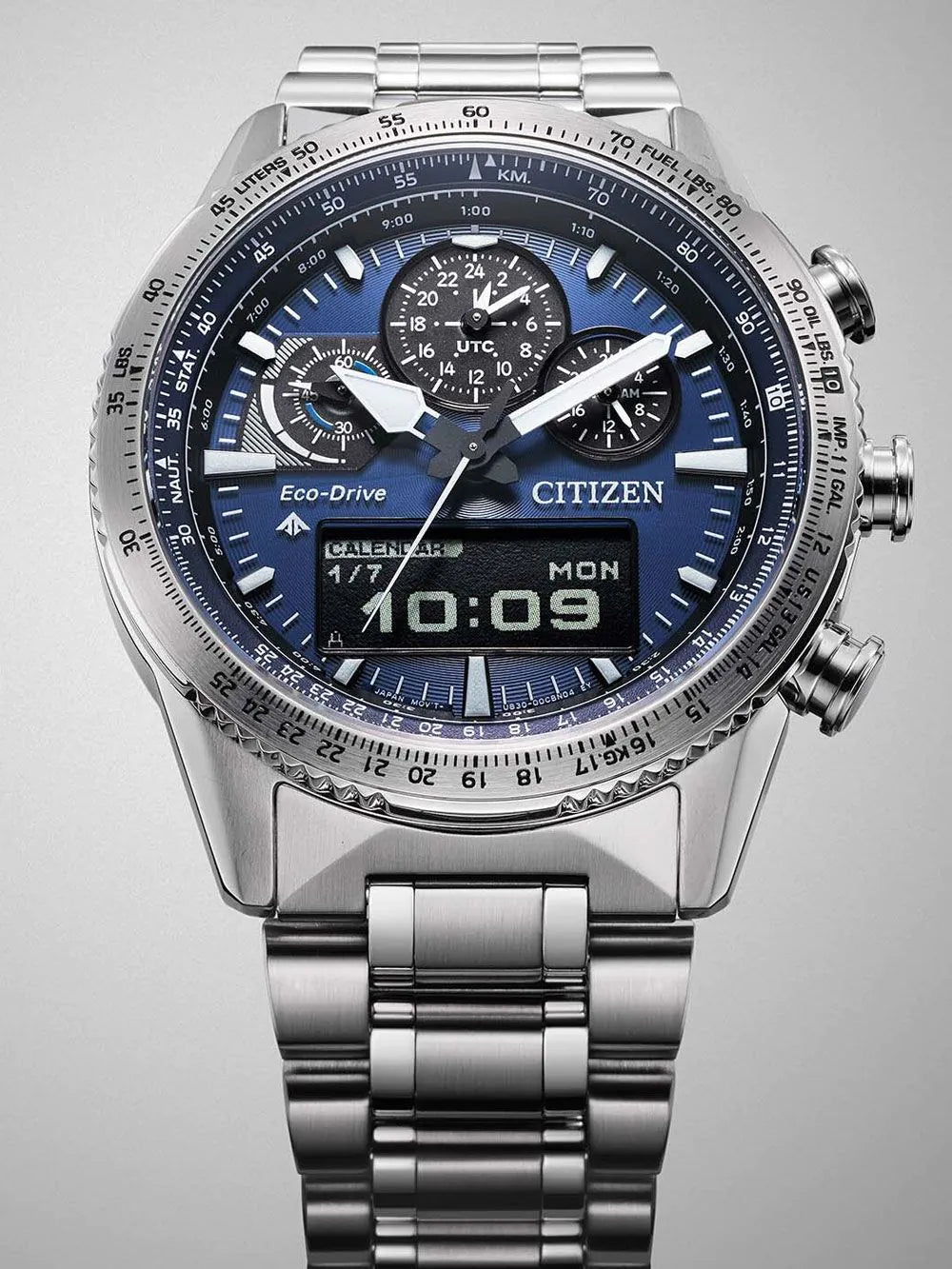 Citizen JV2000-51L Mens Watch Promaster Sky Eco-Drive Pilot Chronograph 43mm 20ATM