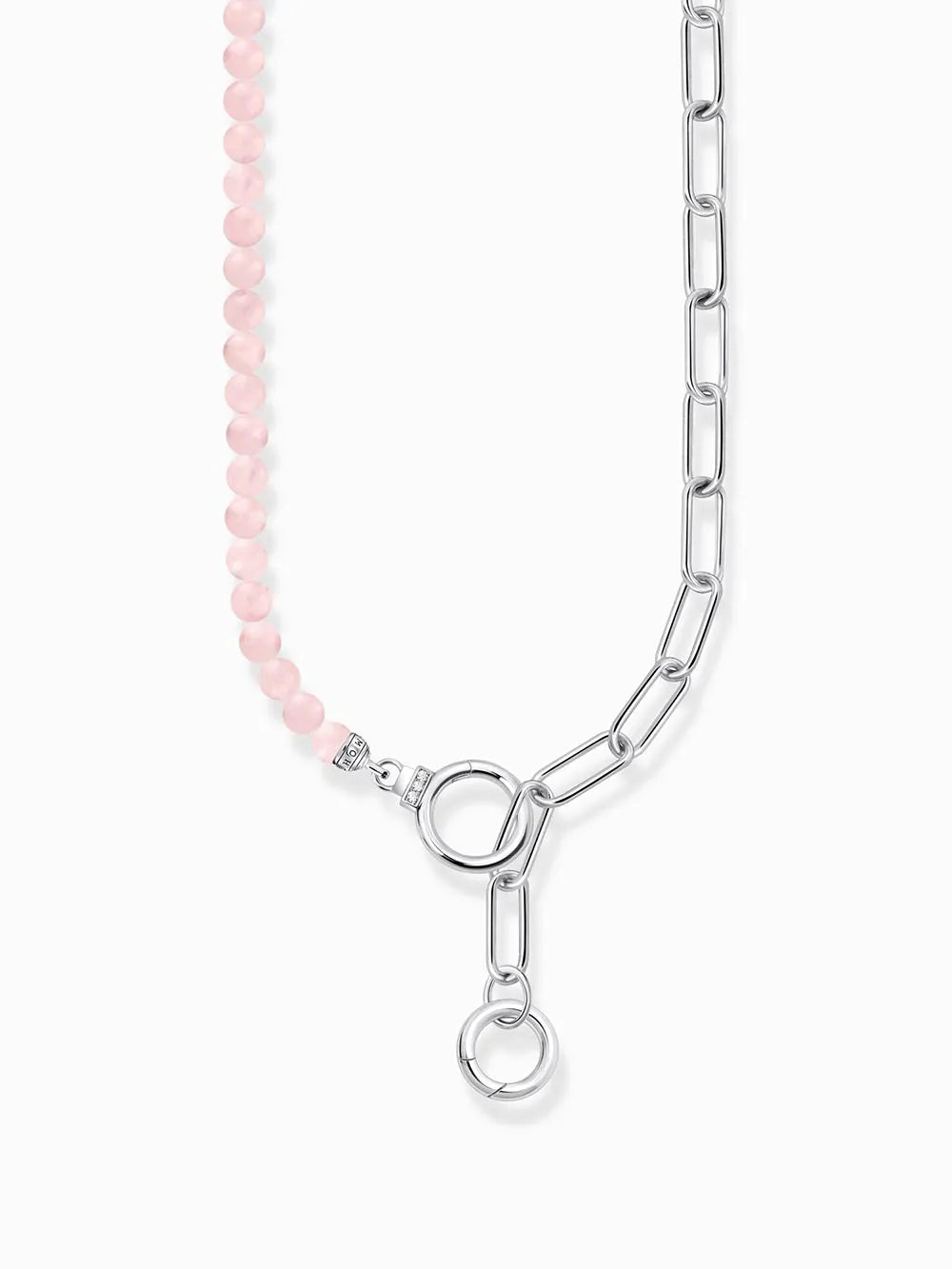 Thomas Sabo KE2193-035-9-L47V Silver necklace w. link chain elements and pink beads