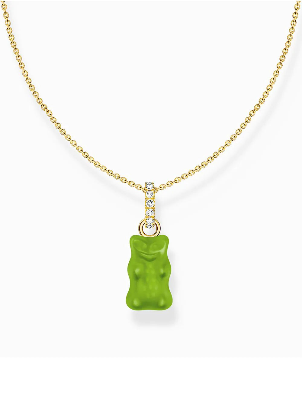 Thomas Sabo KE2209-414-6-L45V Gold-plated chain w. green Goldbears pendant