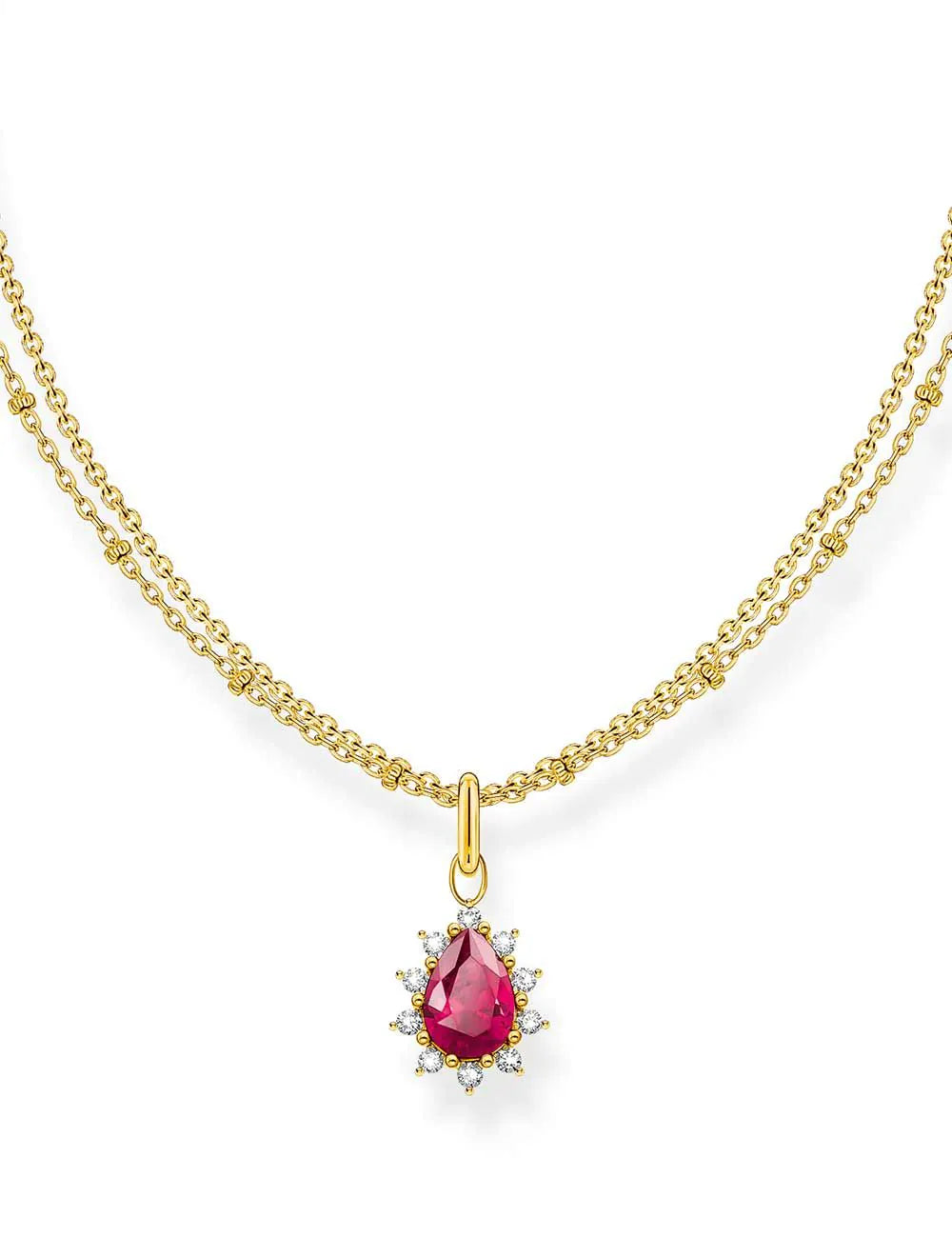 Thomas Sabo KE2294-995-10-L45V Gold-plated Necklace With Red Vintage Romance Pendant Ladies