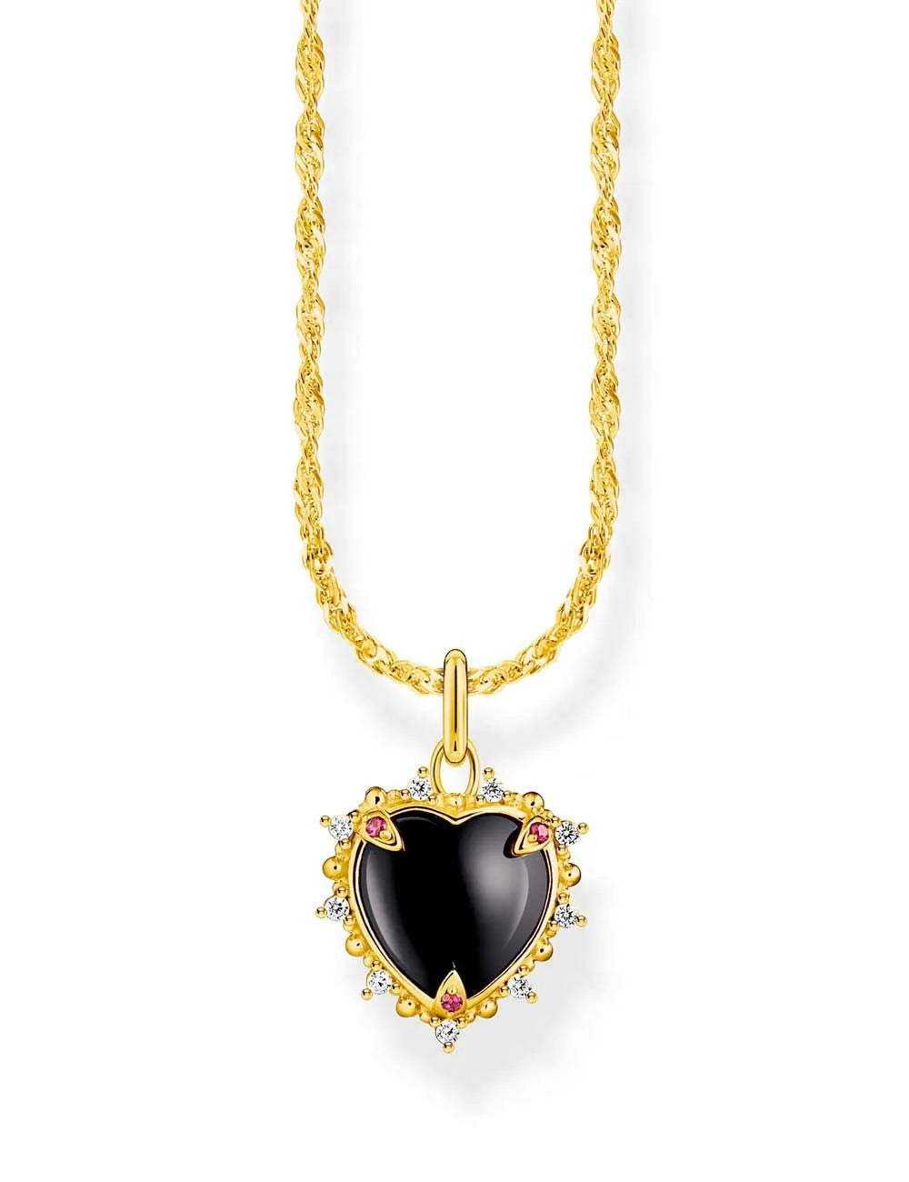 Thomas Sabo KE2297-995-11-L45V Gold-plated Necklace With Heart Romance Pendant Ladies