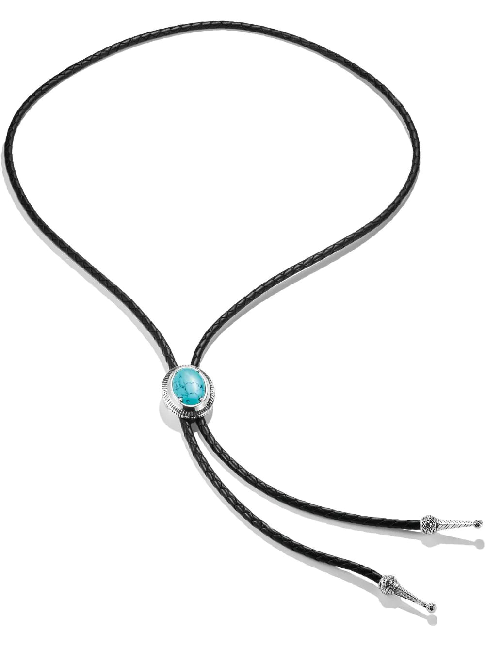 Thomas Sabo KE2344-805-17-L80 Necklace Turquoise stone leather Elyndra Silver, Adjustable Ladies