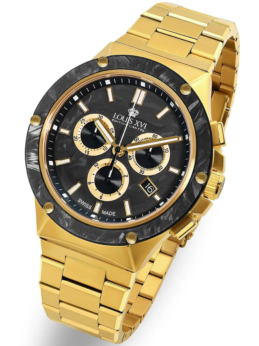 Louis XVI LXVI1211 Le Monarque Chronograph Mens Watch 42mm 5ATM