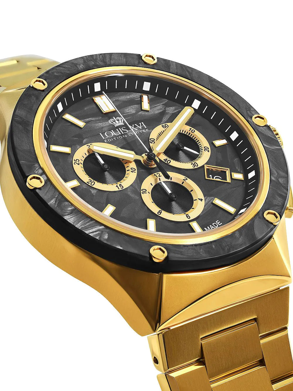 Louis XVI LXVI1211 Le Monarque Chronograph Mens Watch 42mm 5ATM