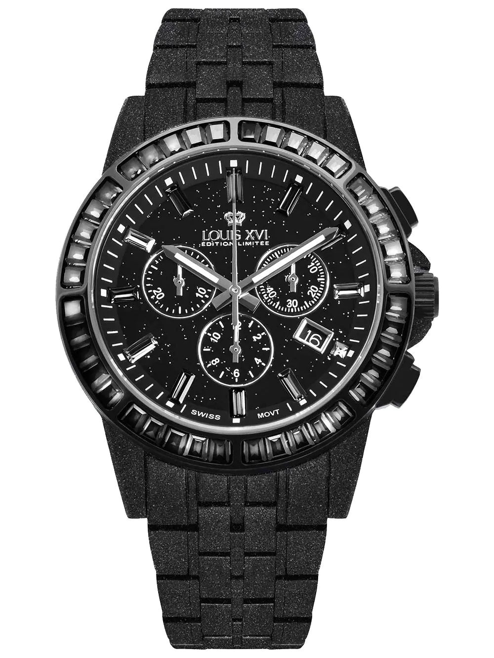 Louis XVI LXVI1184 Mens Watch Majeste Frosted Iced Out Chronograph 43mm 10ATM