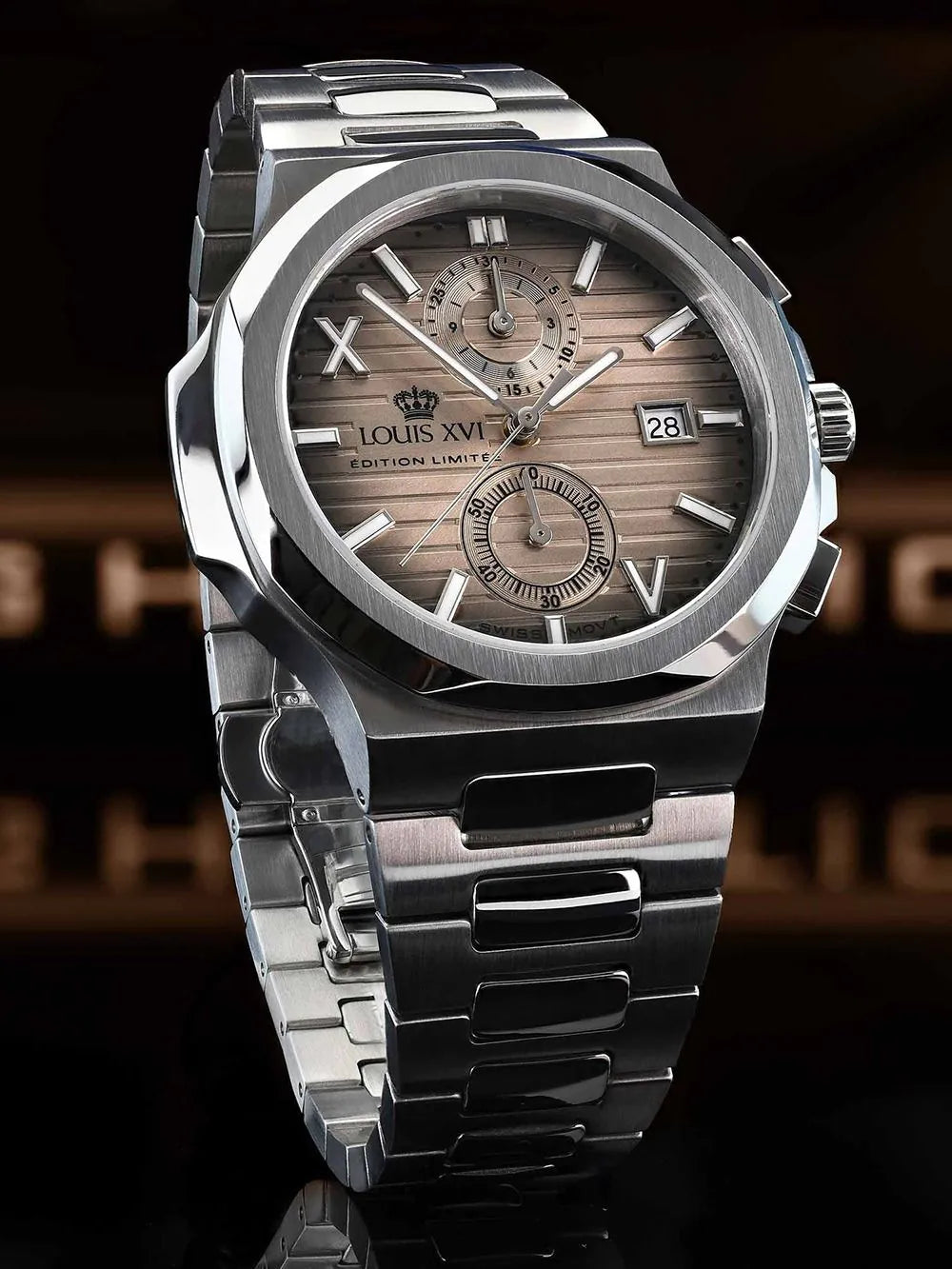 Louis XVI LXVI1673 Mens Watch Renaissance Chrono 40mm 5ATM