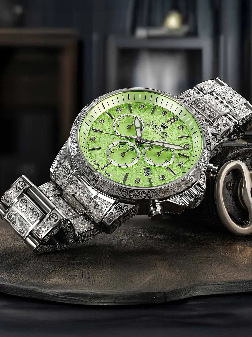 Louis XVI LXVI1826 Mens Watch Palais Royale 2.0 Diamond Chronograph 43mm 10ATM