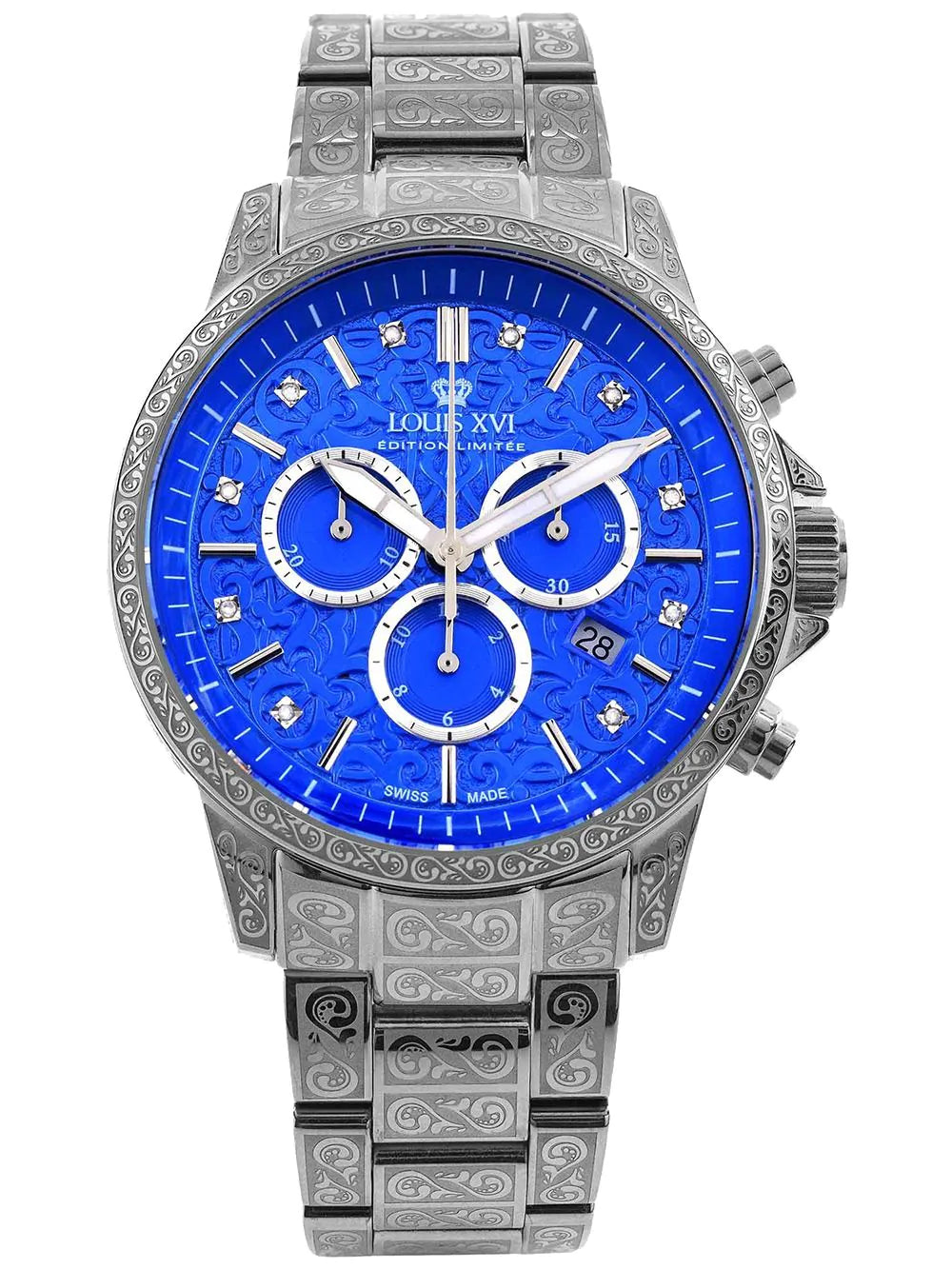 Louis XVI LXVI1827 Mens Watch Palais Royale 2.0 Diamond Chronograph 43mm 10ATM