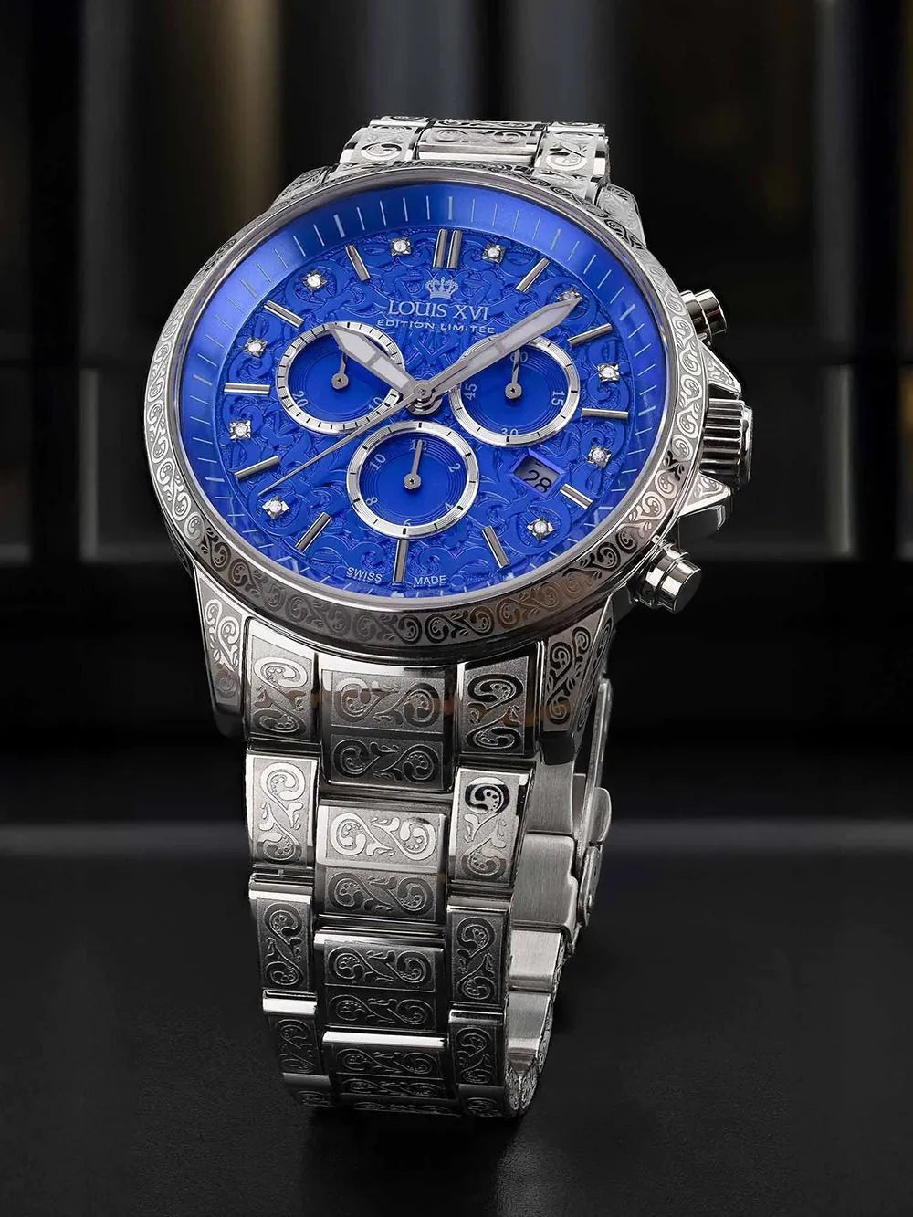 Louis XVI LXVI1827 Mens Watch Palais Royale 2.0 Diamond Chronograph 43mm 10ATM