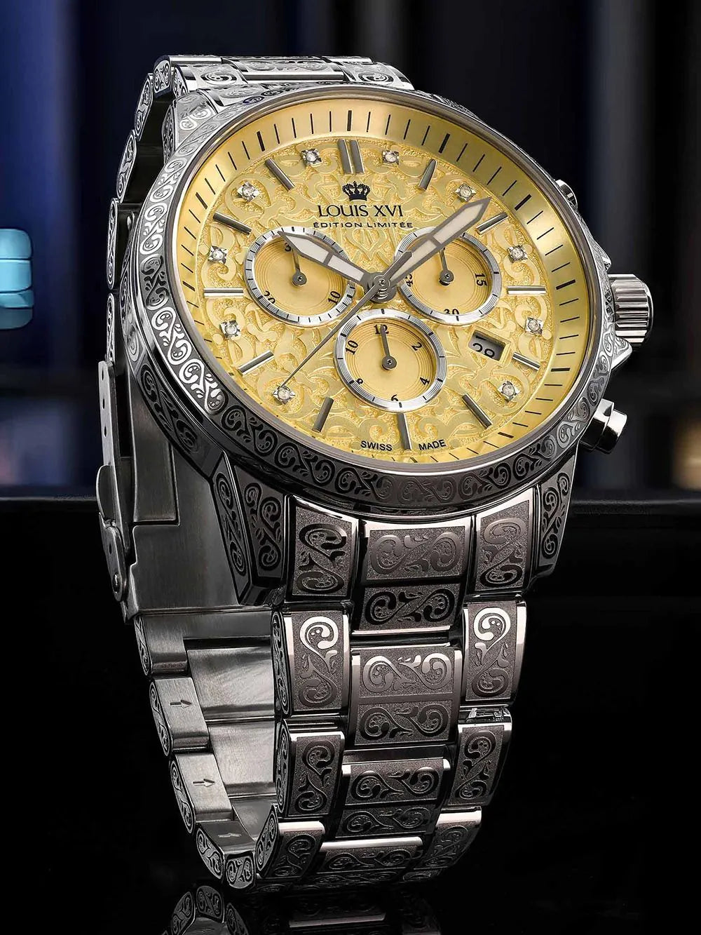 Louis XVI LXVI1828 Mens Watch Palais Royale 2.0 Diamond 43mm 10ATM