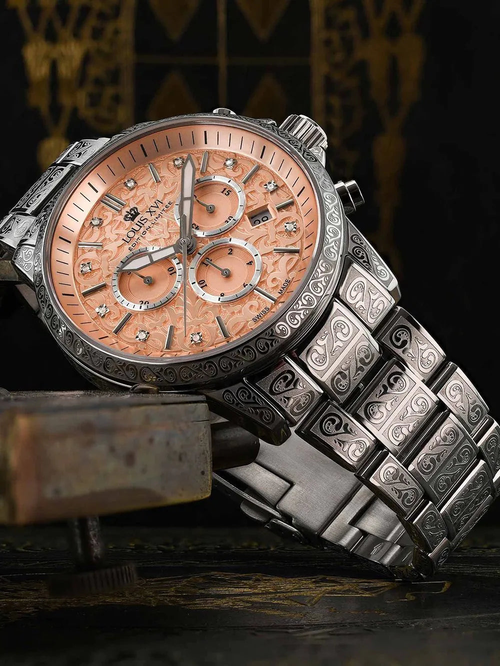 Louis XVI LXVI1829 Mens Watch Palais Royale 2.0 Diamond 43mm 10ATM