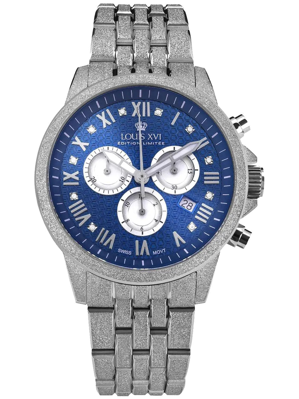 Louis XVI LXVI3623 Mens Watch Aramis Frosted 2.0 Diamond Chronograph 43mm 5ATM