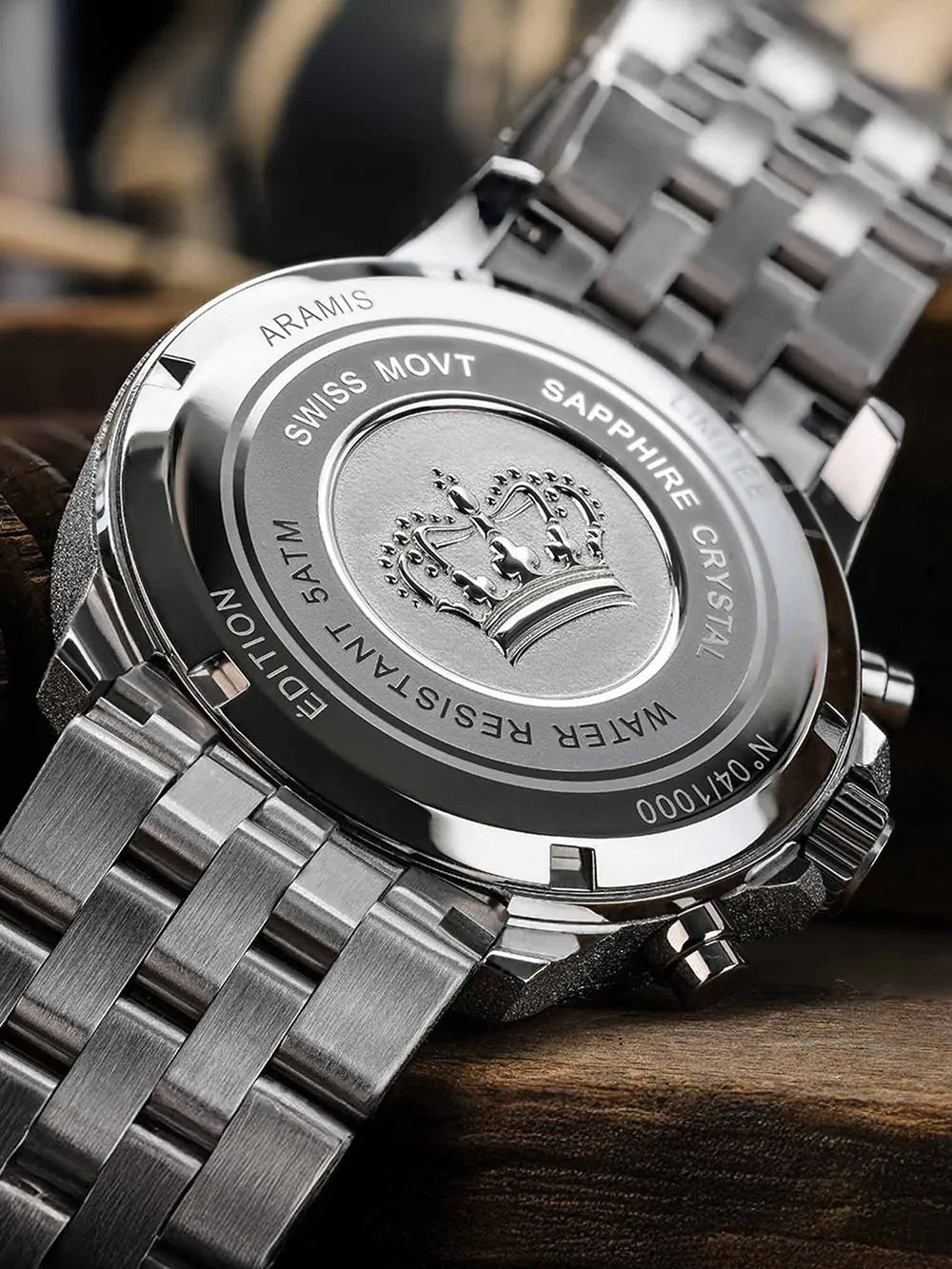 Louis XVI LXVI3623 Mens Watch Aramis Frosted 2.0 Diamond Chronograph 43mm 5ATM