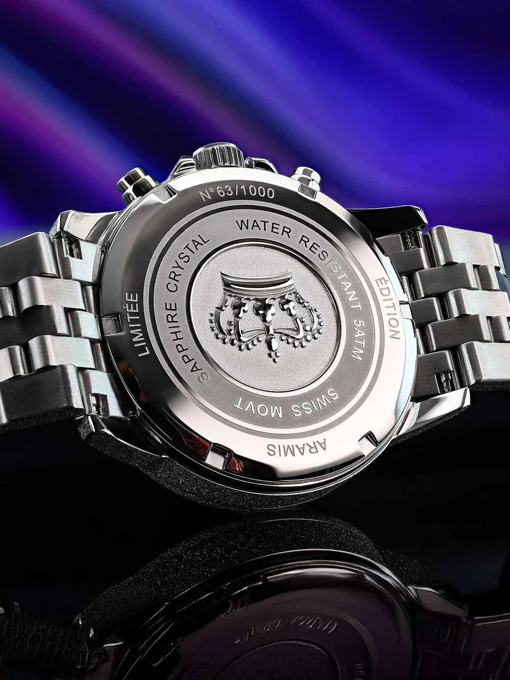 Louis XVI LXVI3624 Mens Watch Aramis Frosted 2.0 Diamond Chronograph 43mm 5ATM