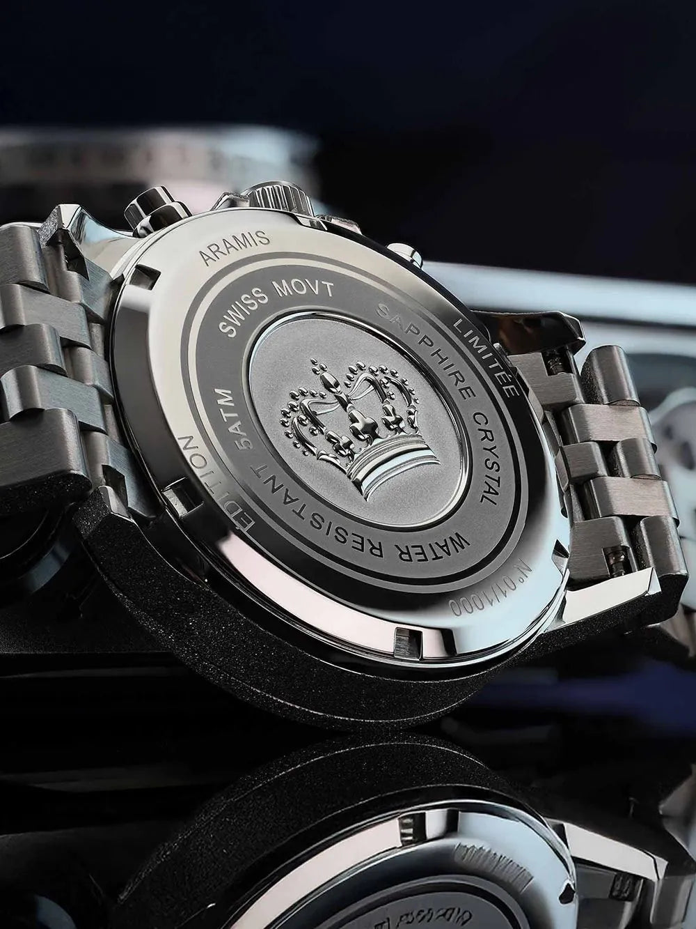 Louis XVI LXVI3625 Mens Watch Aramis Frosted 2.0 Diamond Chronograph 43mm 5ATM