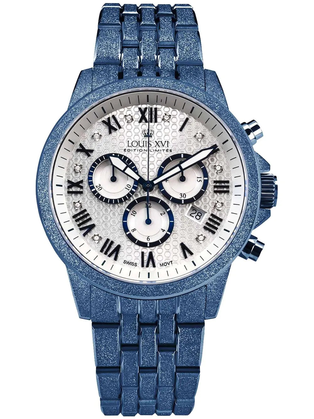 Louis XVI LXVI3681 Mens Watch Aramis Frosted 2.0 Diamond Chronograph 43mm 5ATM