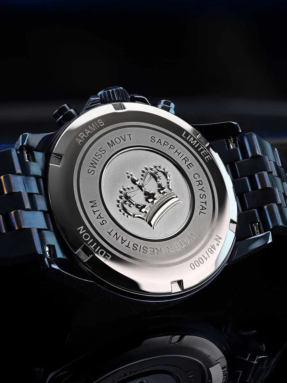 Louis XVI LXVI3681 Mens Watch Aramis Frosted 2.0 Diamond Chronograph 43mm 5ATM