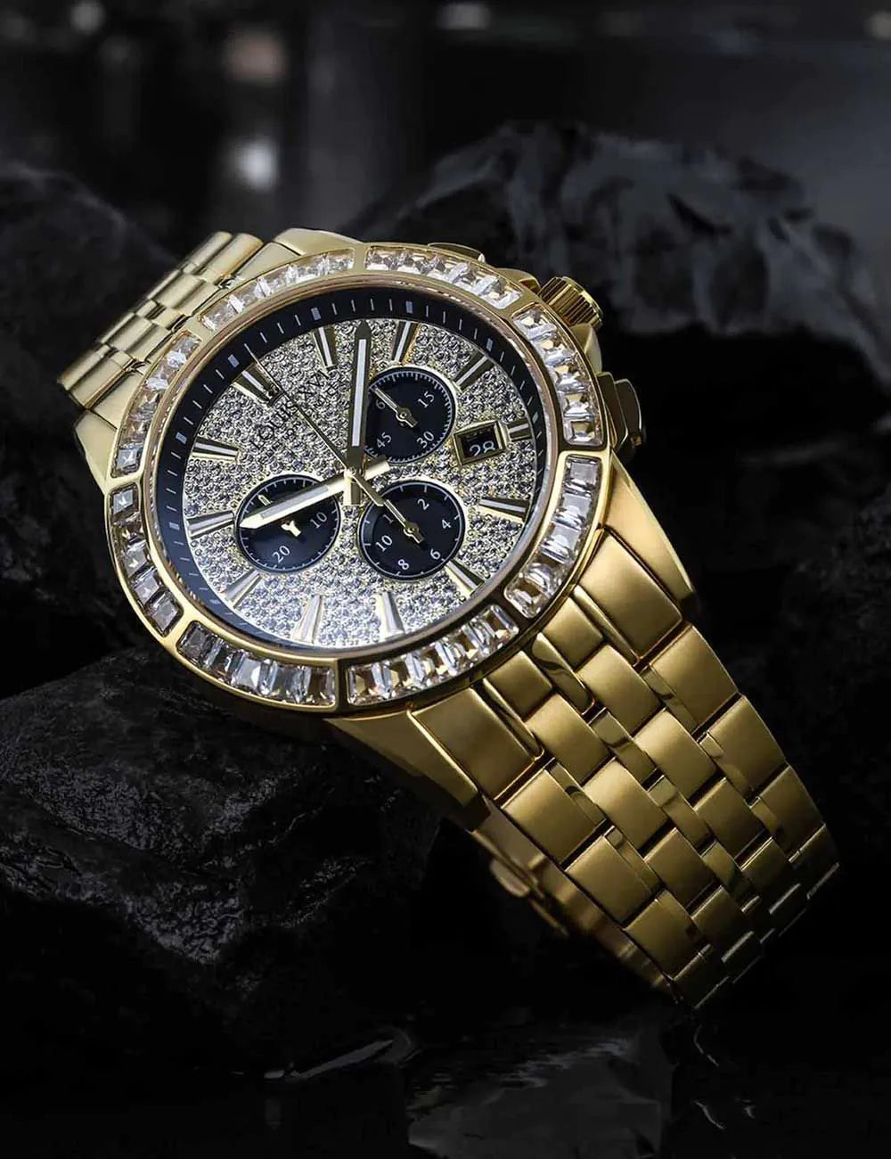 Louis XVI XLXVI1130 Mens Watch Majesté Iced Out Baguette Chronograph 43mm 5ATM