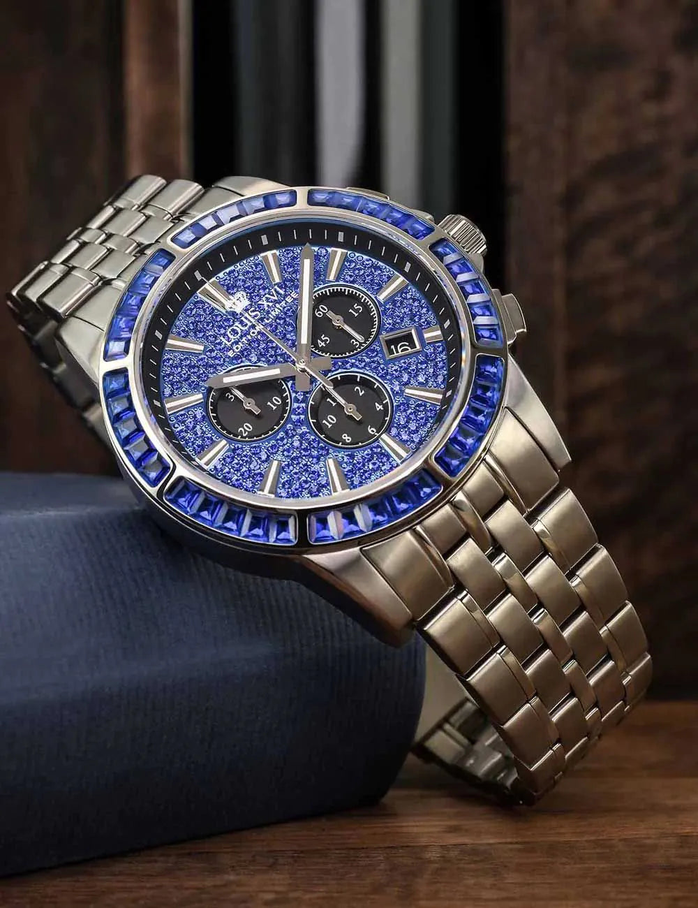 Louis XVI XLXVI1133 Mens Watch Majesté Iced Out Baguette 43mm 5ATM